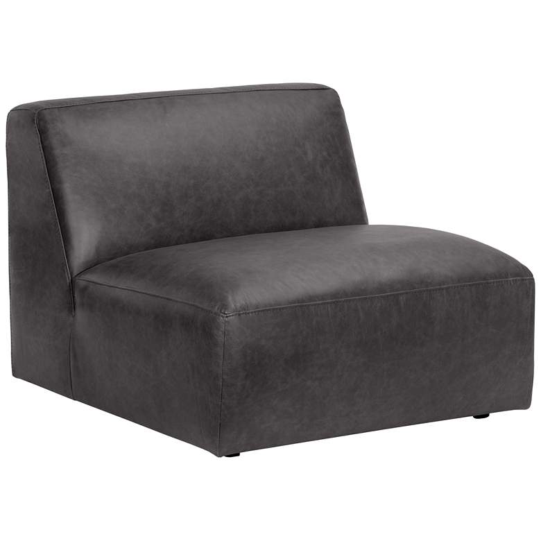 Image 1 Sunpan Watson Modular Armless Chair Marseille Black Leather