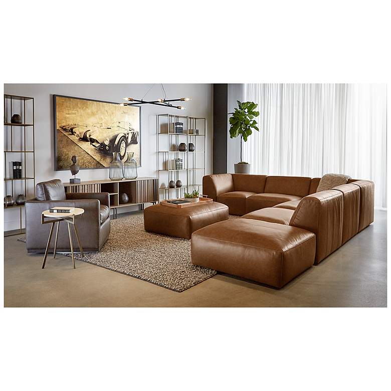 Image 4 Sunpan Watson Modular Ottoman Marseille Camel Leather more views
