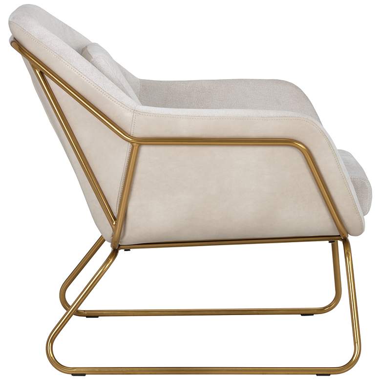 Image 4 Sunpan Watts Lounge Chair Gold Polo Club Muslin and Bravo Cream more views