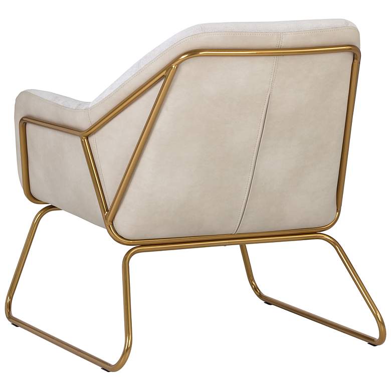 Image 5 Sunpan Watts Lounge Chair Gold Polo Club Muslin and Bravo Cream more views