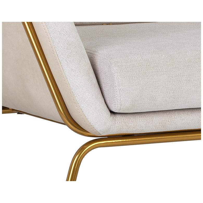 Image 6 Sunpan Watts Lounge Chair Gold Polo Club Muslin and Bravo Cream more views