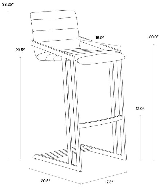 Sunpan Webber Barstool Bravo Cognac Set of 2