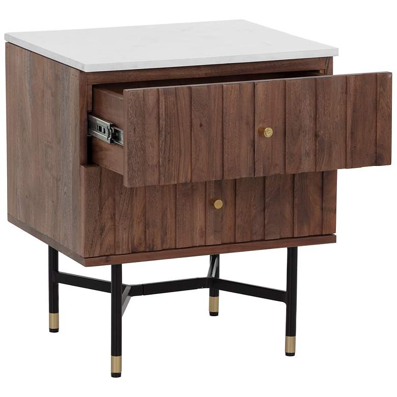 Image 3 Sunpan Wellington Nightstand White Marble more views