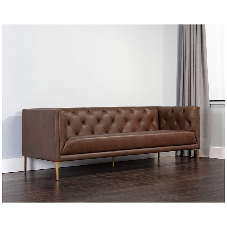 Image 4 Sunpan Westin Sofa Vintage Caramel Leather more views