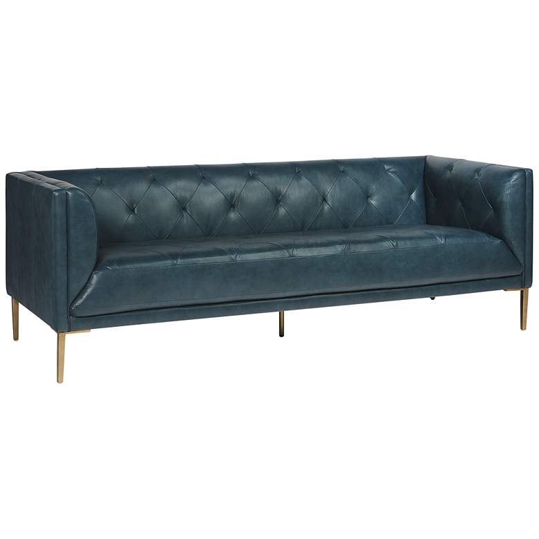 Image 1 Sunpan Westin Sofa Vintage Peacock Leather