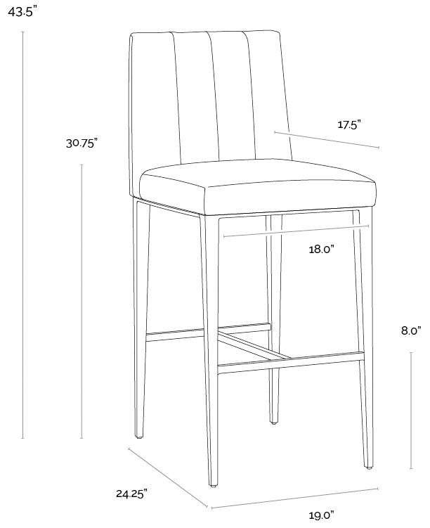 Sunpan Wilbur Counter Stool Milliken Cognac
