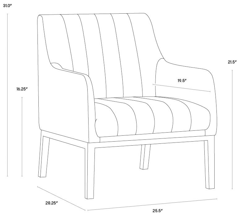 Sunpan Wolfe Lounge Chair Bravo Metal