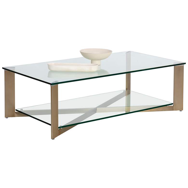 Image 1 Sunpan Xavier Coffee Table Rectangular Antique Brass