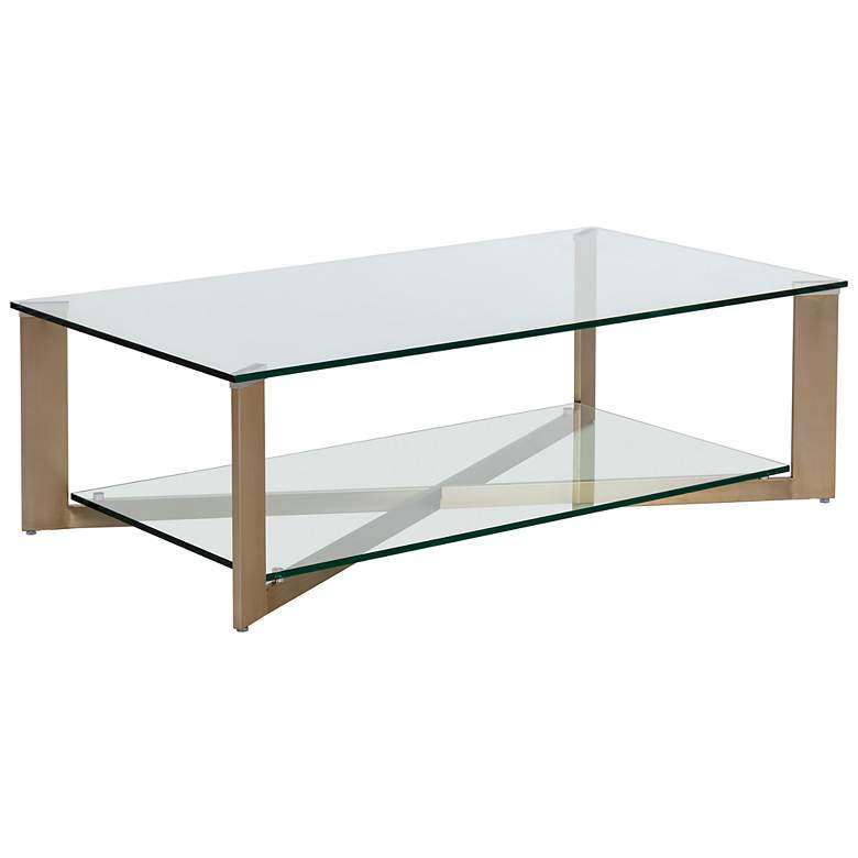 Image 2 Sunpan Xavier Coffee Table Rectangular Antique Brass more views