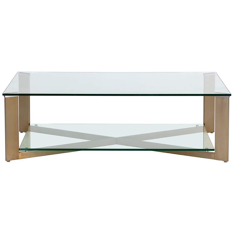 Image 3 Sunpan Xavier Coffee Table Rectangular Antique Brass more views