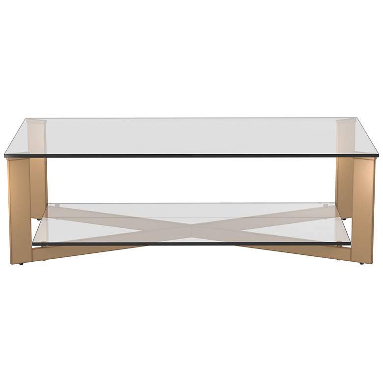 Image 4 Sunpan Xavier Coffee Table Rectangular Antique Brass more views