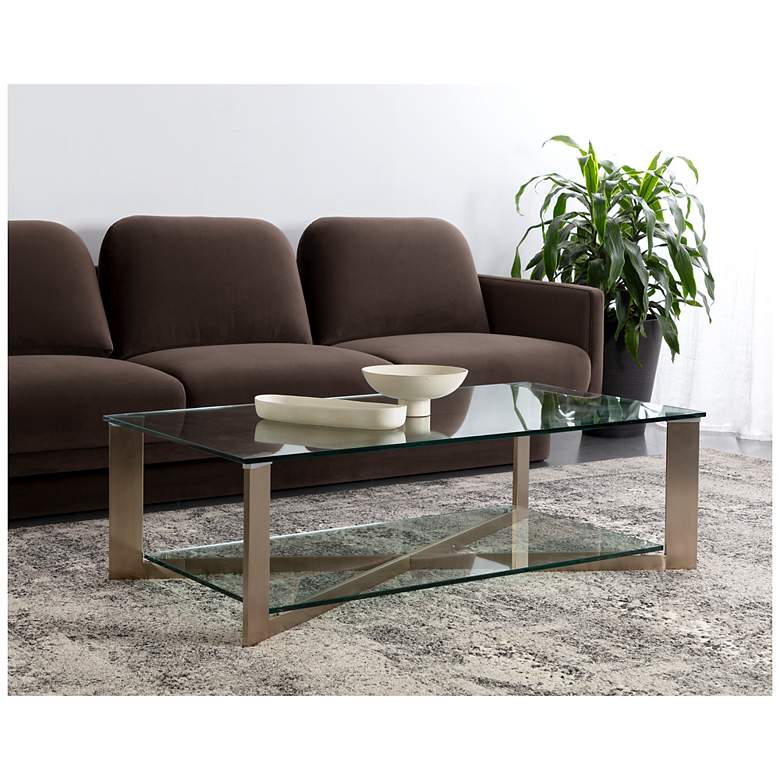 Image 6 Sunpan Xavier Coffee Table Rectangular Antique Brass more views