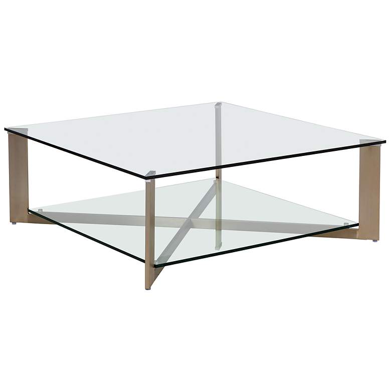 Image 2 Sunpan Xavier Coffee Table Square Antique Brass more views