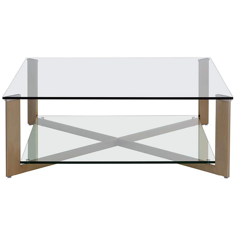 Image 3 Sunpan Xavier Coffee Table Square Antique Brass more views