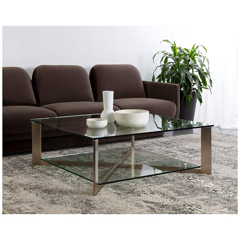 Image 6 Sunpan Xavier Coffee Table Square Antique Brass more views