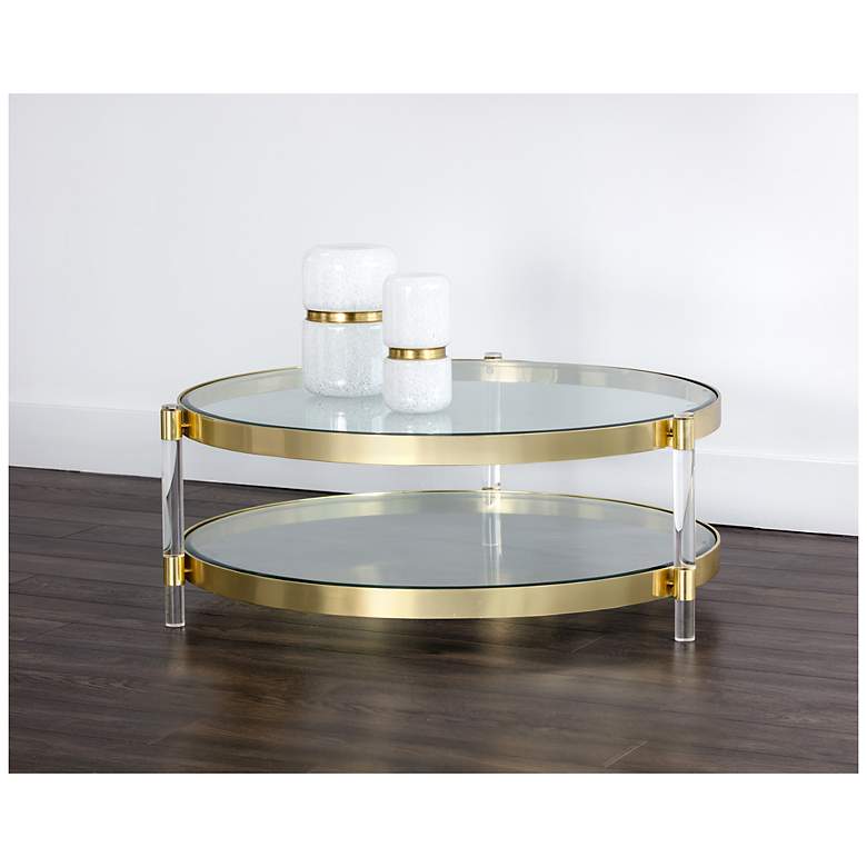Image 3 Sunpan York Coffee Table Brass more views