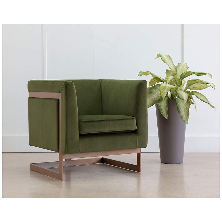 Image 1 Sunpan Yvette Armchair Gold Meg Olive