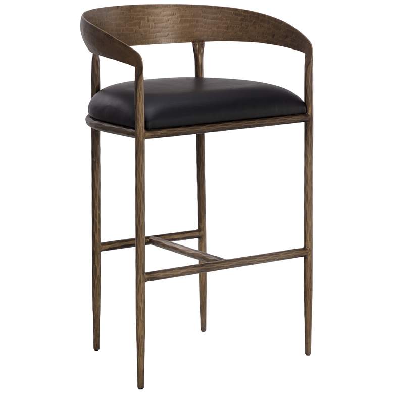 Image 1 Sunpan Zanatta Barstool Charcoal Black Leather