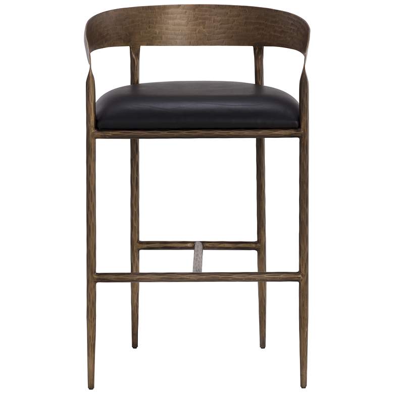 Image 2 Sunpan Zanatta Barstool Charcoal Black Leather more views