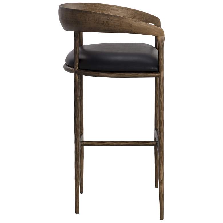 Image 3 Sunpan Zanatta Barstool Charcoal Black Leather more views