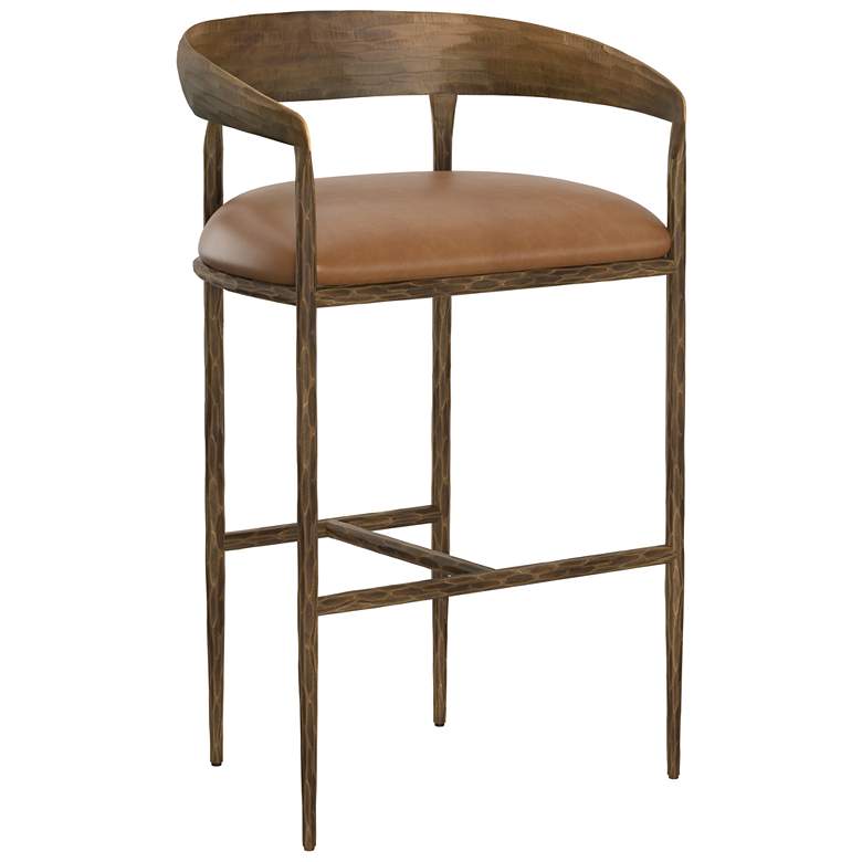 Image 1 Sunpan Zanatta Barstool Tan Leather