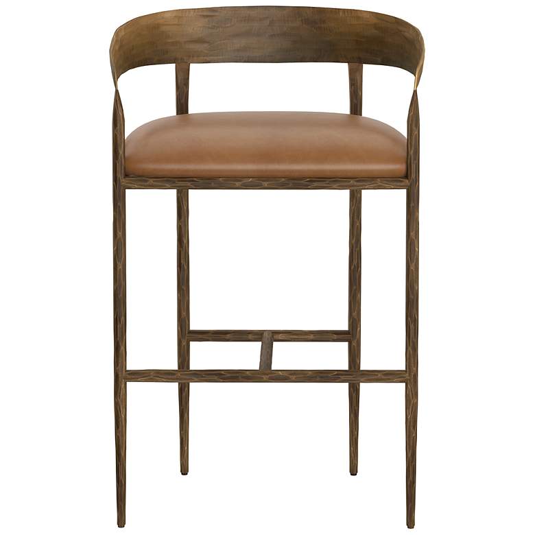 Image 3 Sunpan Zanatta Barstool Tan Leather more views
