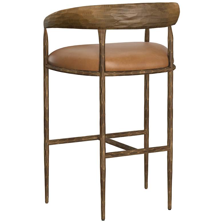 Image 5 Sunpan Zanatta Barstool Tan Leather more views