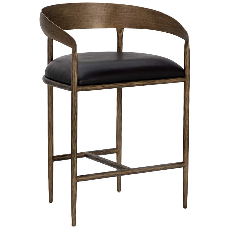 Image 1 Sunpan Zanatta Counter Stool Charcoal Black Leather