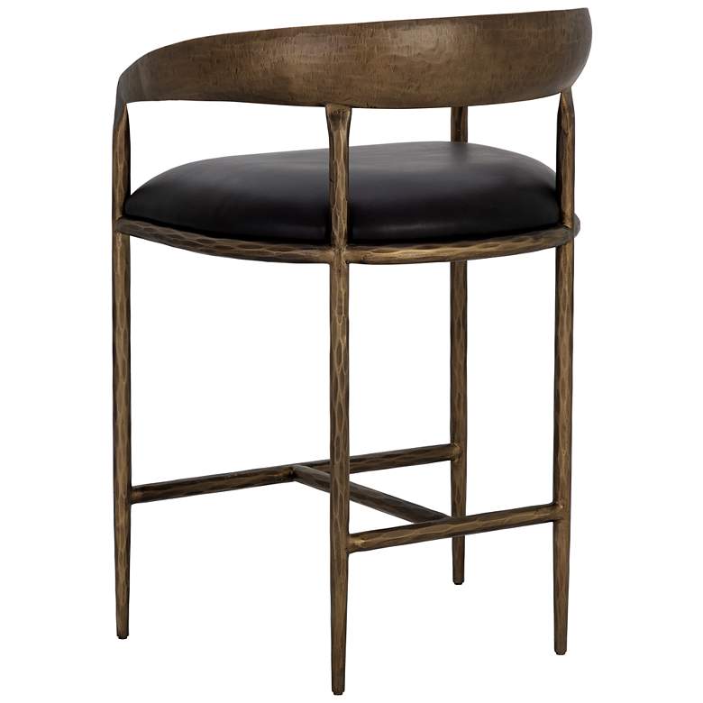 Image 4 Sunpan Zanatta Counter Stool Charcoal Black Leather more views