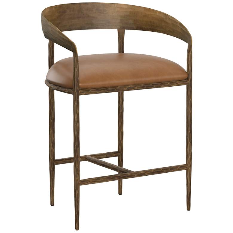 Image 1 Sunpan Zanatta Counter Stool Tan Leather