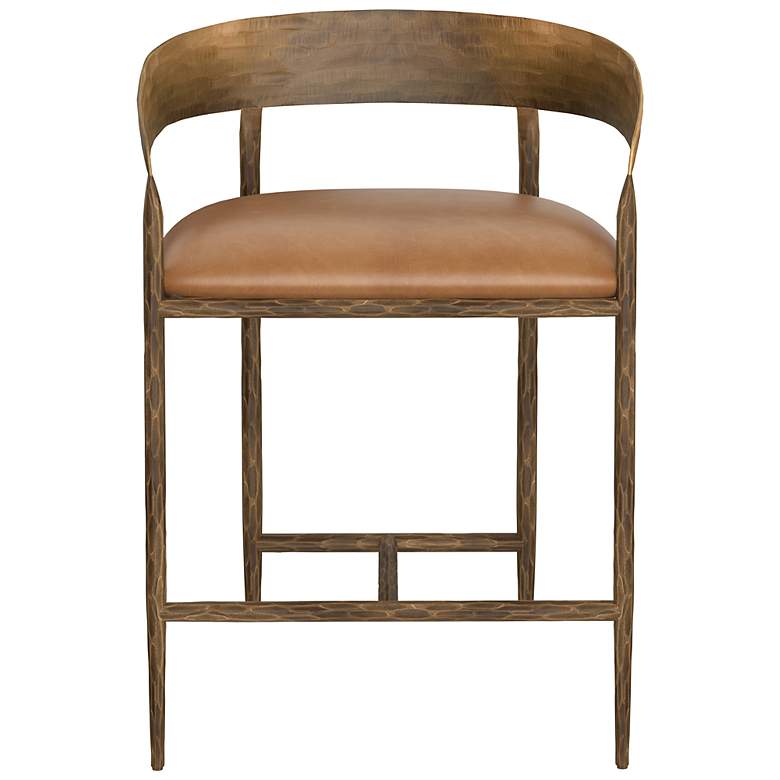 Image 2 Sunpan Zanatta Counter Stool Tan Leather more views
