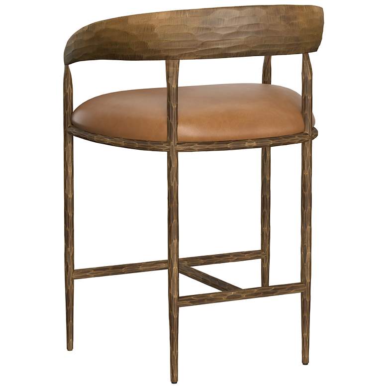 Image 5 Sunpan Zanatta Counter Stool Tan Leather more views
