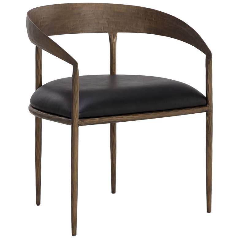 Image 1 Sunpan Zanatta Dining Armchair Charcoal Black Leather