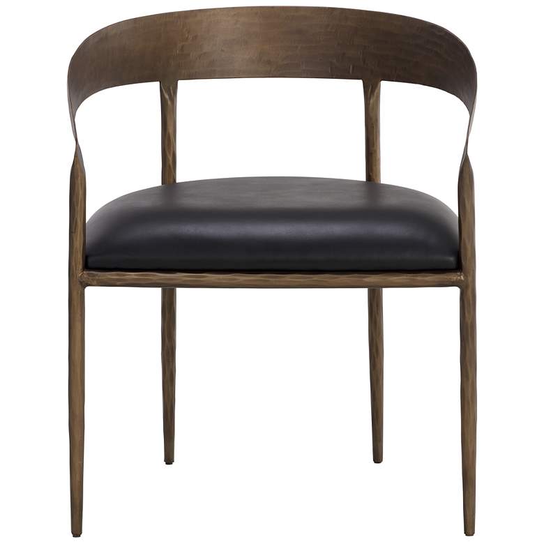 Image 2 Sunpan Zanatta Dining Armchair Charcoal Black Leather more views