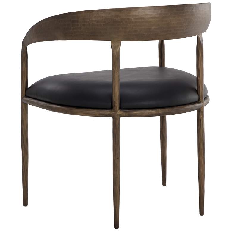 Image 4 Sunpan Zanatta Dining Armchair Charcoal Black Leather more views