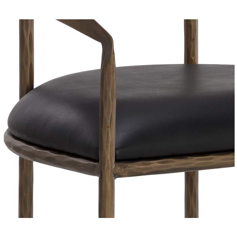 Image 5 Sunpan Zanatta Dining Armchair Charcoal Black Leather more views