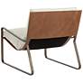4_Sunpan Zancor Lounge Chair Antique Brass Geralt Linen and Tan Leather more views