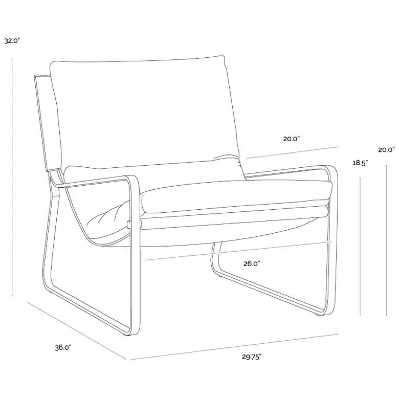 Image 6 Sunpan Zancor Lounge Chair Antique Brass Geralt Linen and Tan Leather more views