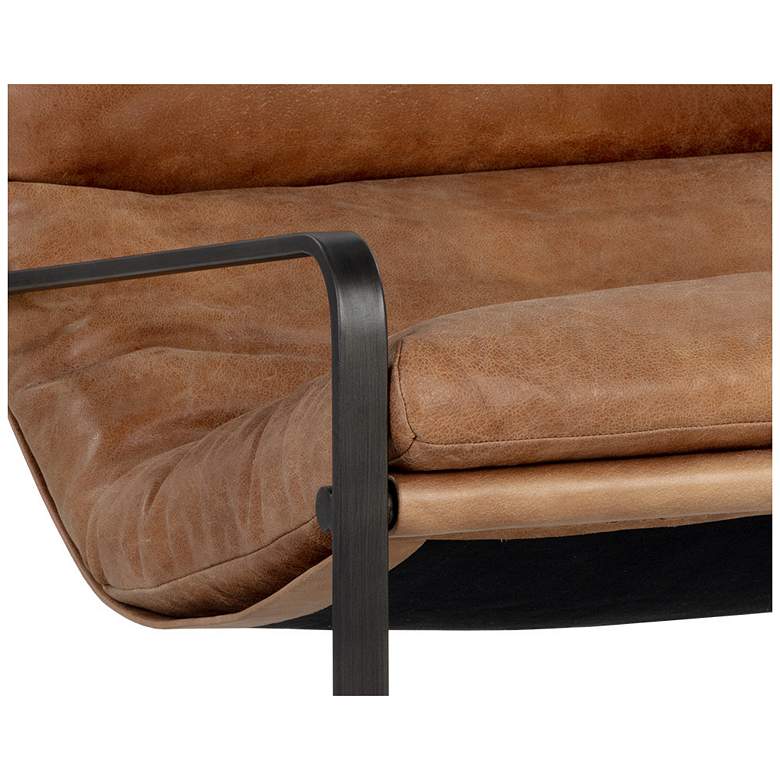 Image 5 Sunpan Zancor Lounge Chair Gunmetal Tan Leather more views
