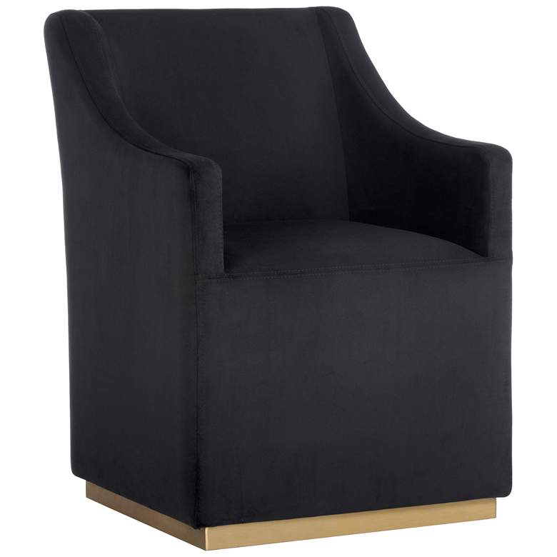 Image 2 Sunpan Zane Wheeled Dining Armchair Abbington Black