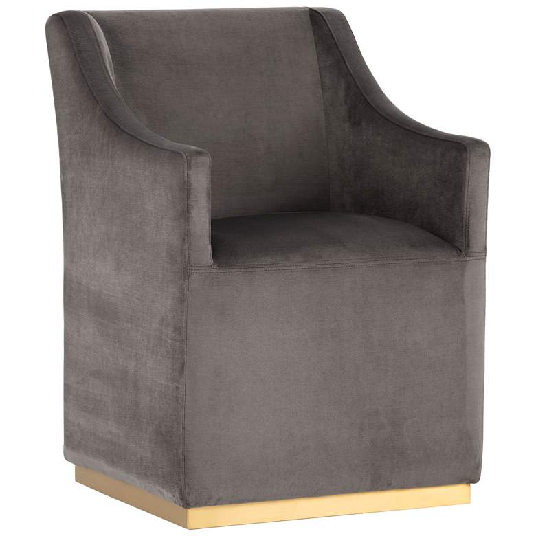 Image 1 Sunpan Zane Wheeled Dining Armchair Piccolo Pebble