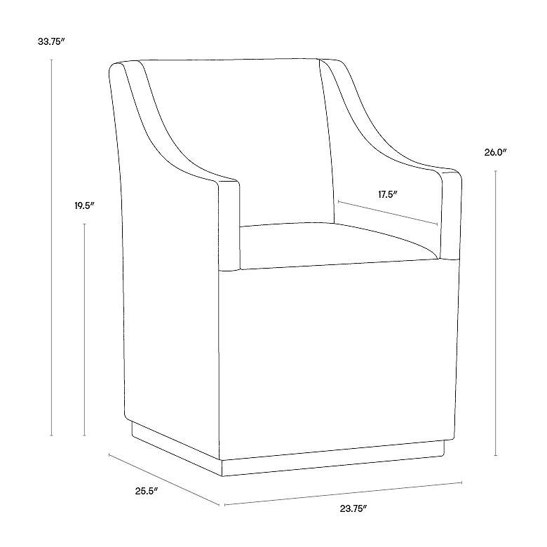Image 7 Sunpan Zane Wheeled Dining Armchair Piccolo Pebble more views
