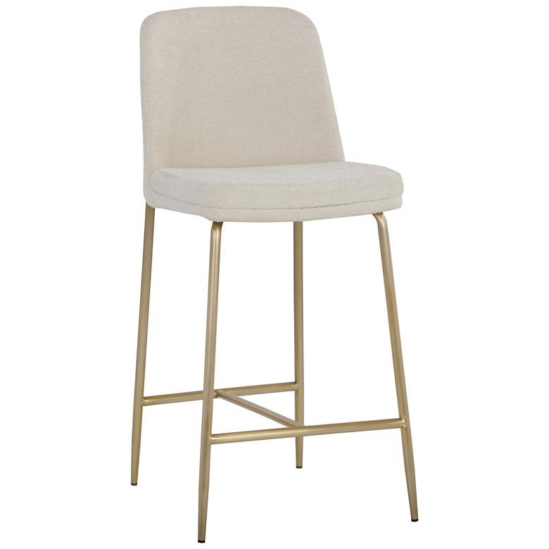 Image 1 Sunpan Zeke Counter Stool Antique Brass Bergen Ivory
