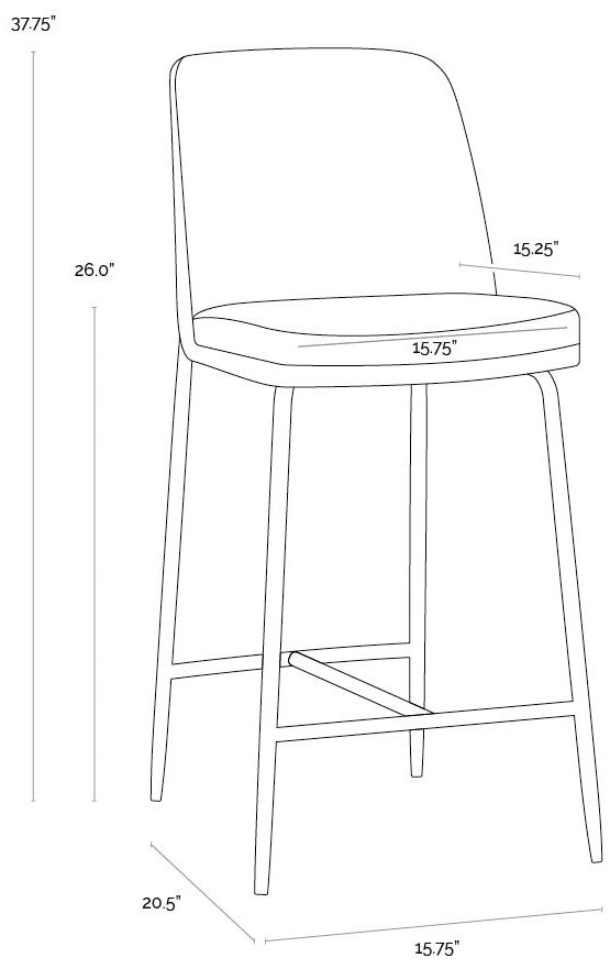 Sunpan Zeke Counter Stool Antique Brass Bergen Ivory