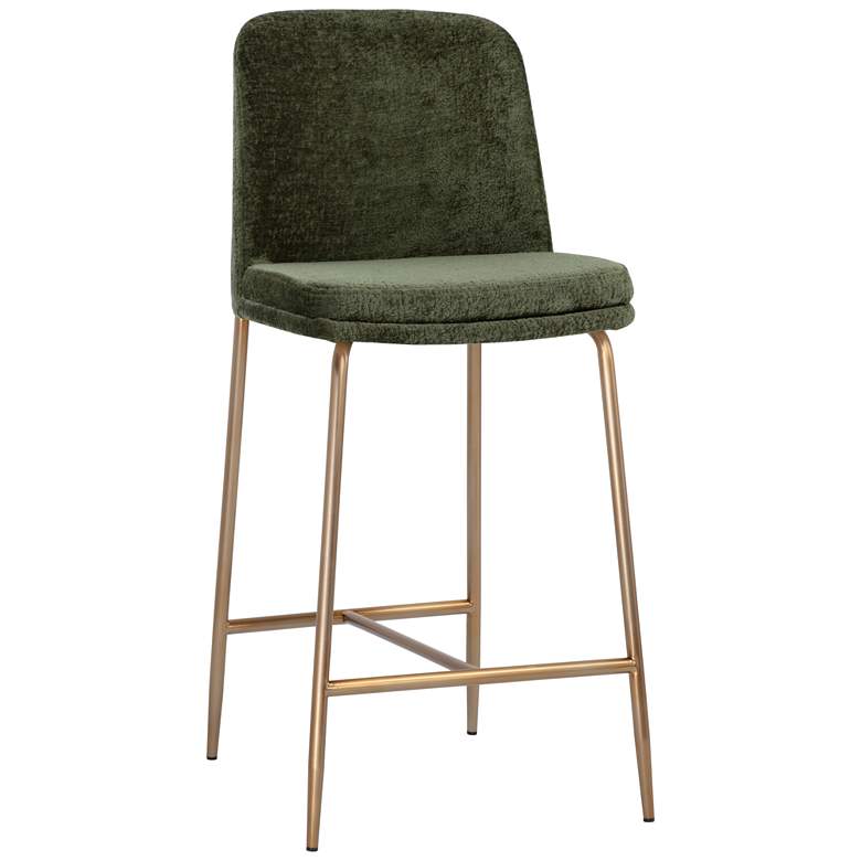 Image 1 Sunpan Zeke Counter Stool Antique Brass Bergen Olive