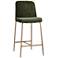 Sunpan Zeke Counter Stool Antique Brass Bergen Olive