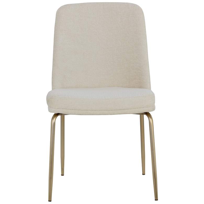 Image 3 Sunpan Zeke Dining Chair Antique Brass Bergen Ivory Set of 2 more views