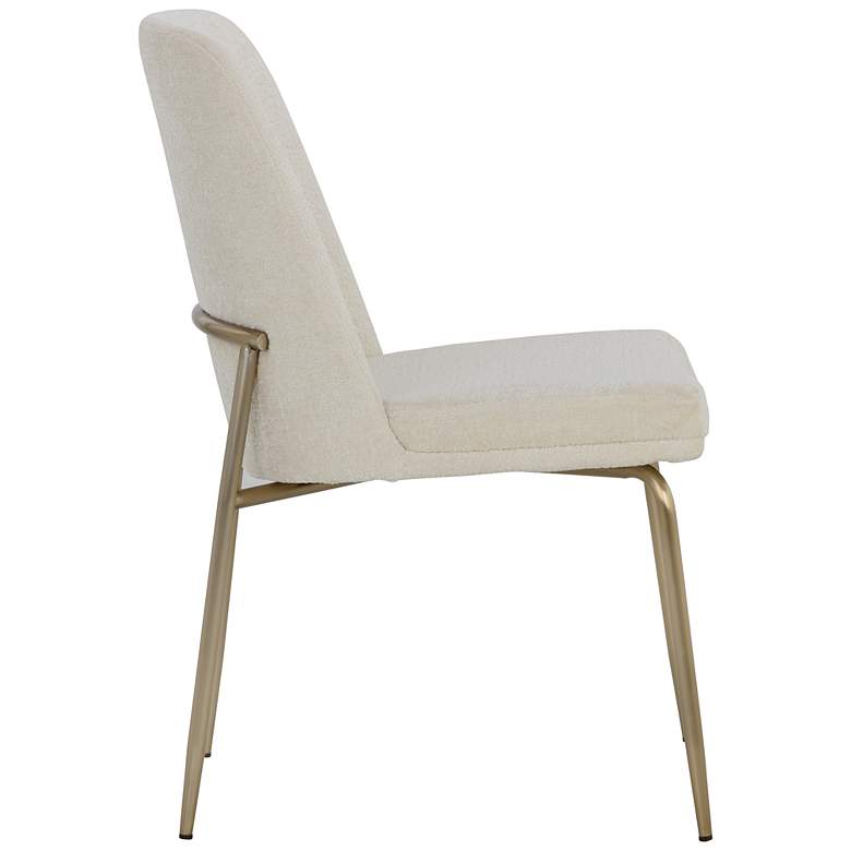 Image 4 Sunpan Zeke Dining Chair Antique Brass Bergen Ivory Set of 2 more views
