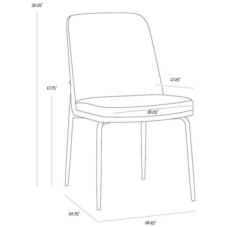 Image 6 Sunpan Zeke Dining Chair Antique Brass Bergen Ivory Set of 2 more views