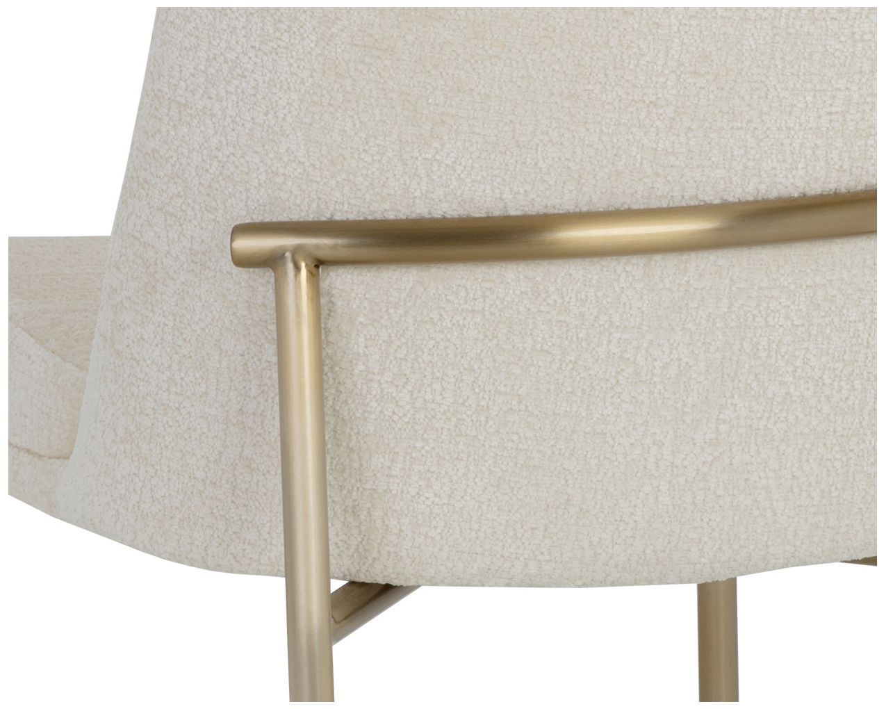 Sunpan Zeke Dining Chair Antique Brass Bergen Ivory Set of 2